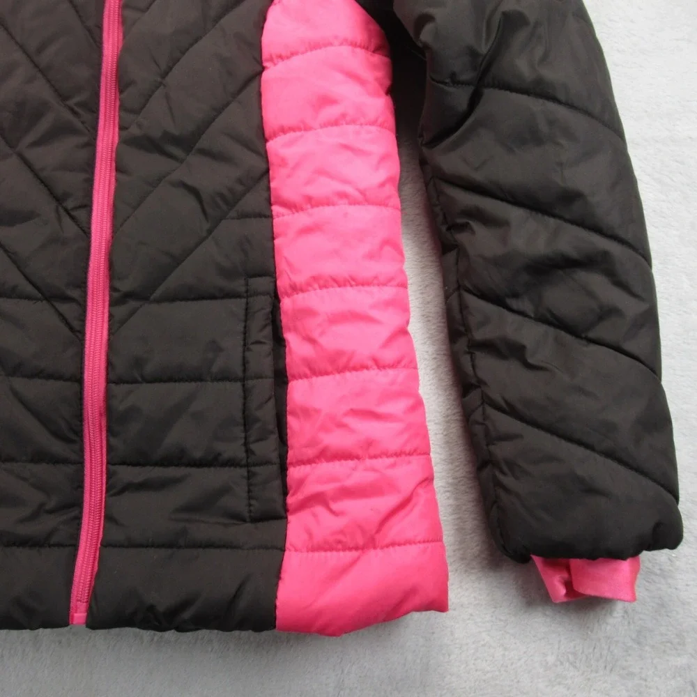 Roebuck & Co Jacket Youth Medium 10/12 Pink Colorblock Full Zip Insulated Winter